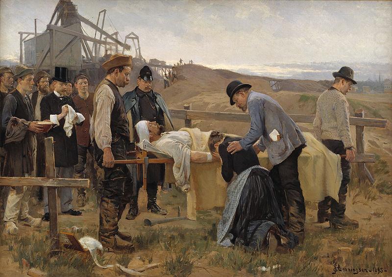 Erik Henningsen A wounded worker), china oil painting image